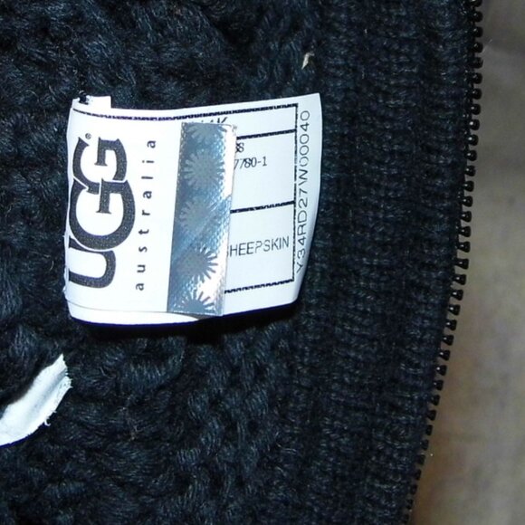 UGG Classic Knit Patchwork Black Tall Side Zip Boots Womens Size 7 - Picture 7 of 8